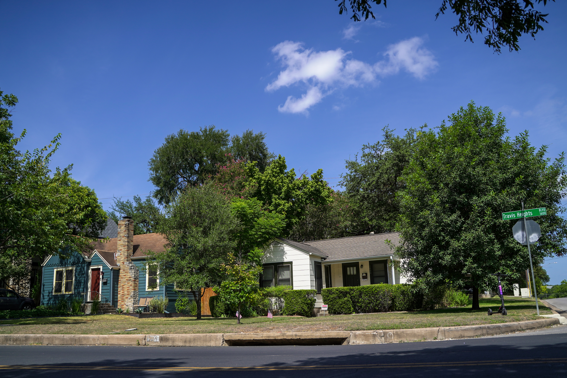 Bungalow homes in the Travis Heights neighborhood of Austin